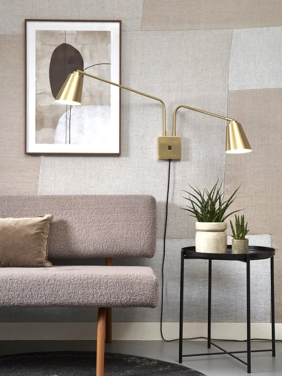 it's about RoMi Bremen Wandlamp - Goud - 2 Lichtpunten