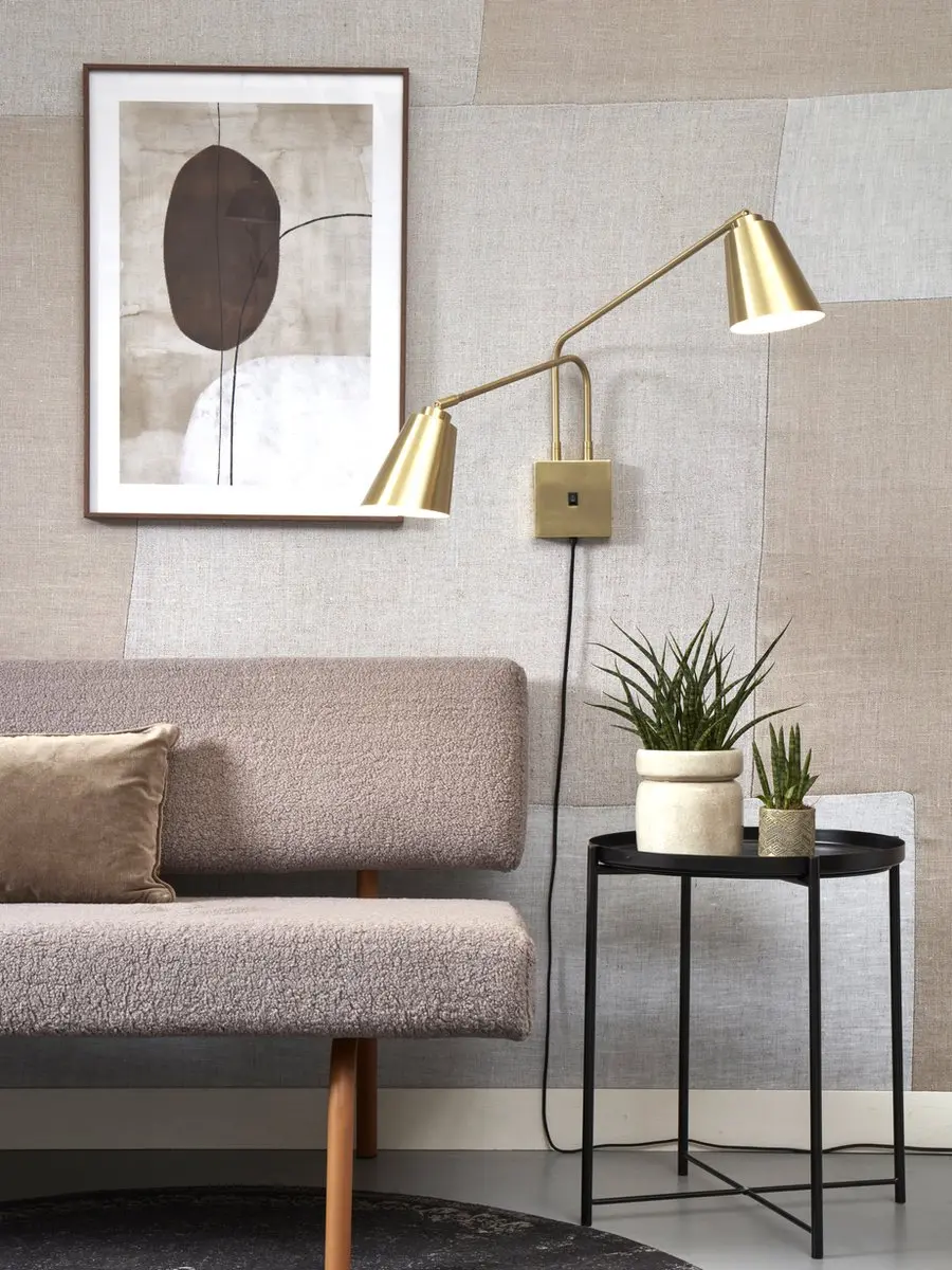 it's about RoMi Bremen Wandlamp - Goud - 2 Lichtpunten