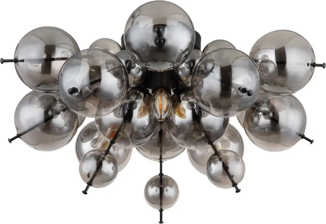 Globo UDO Plafondlamp Ø55cm E14 - 3 Lichtpunten - Mat Zwart - afbeelding 6 van 6