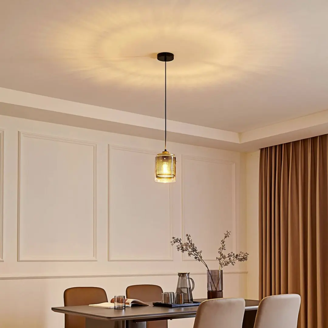 Lucande Hanglamp 1 Licht Glas - Antraciet/Goud