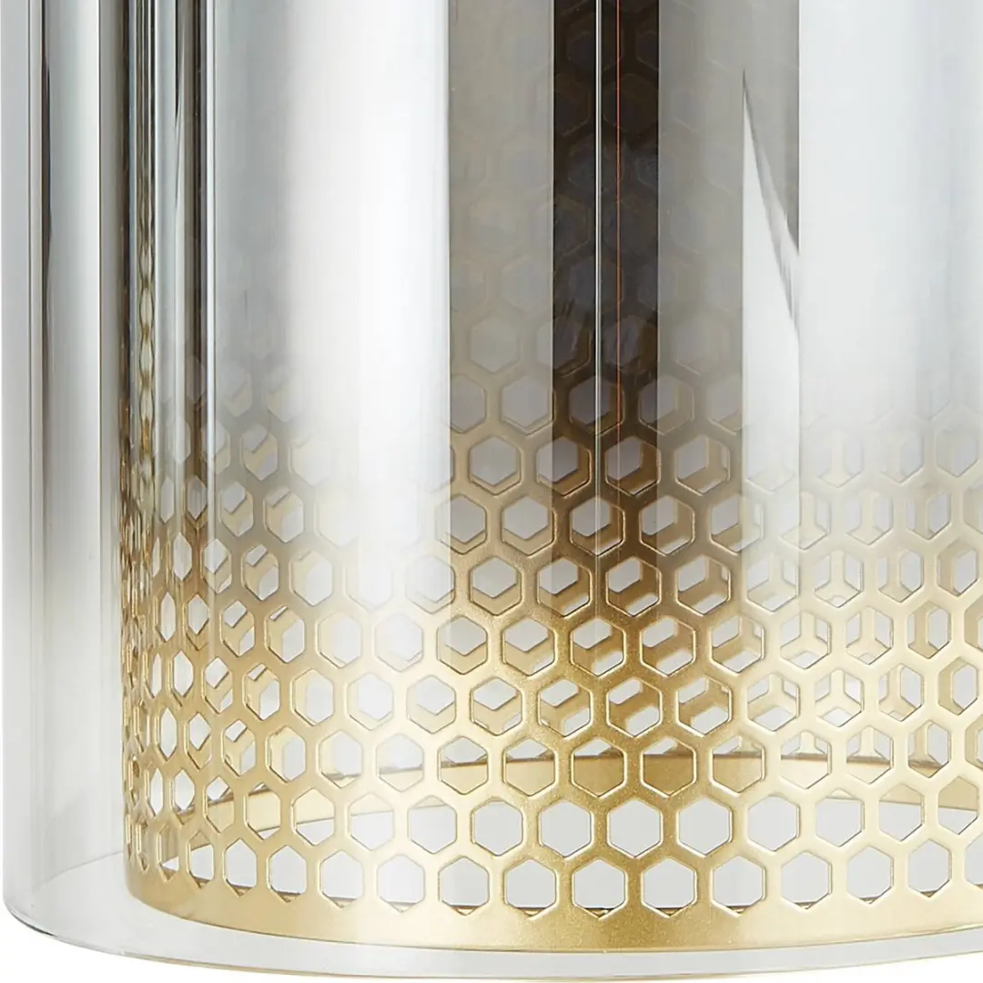 Lucande Hanglamp 1 Licht Glas - Antraciet/Goud