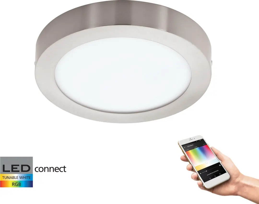 EGLO Connect Fueva-C Wandlamp - Ø225cm - Nikkel Mat