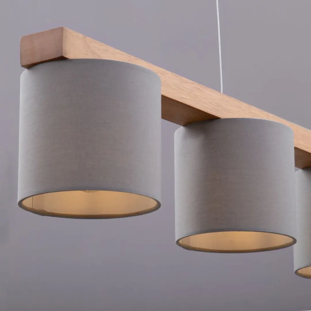 Briloner Wood & Style Hanglamp 4-Lichts - Grijs