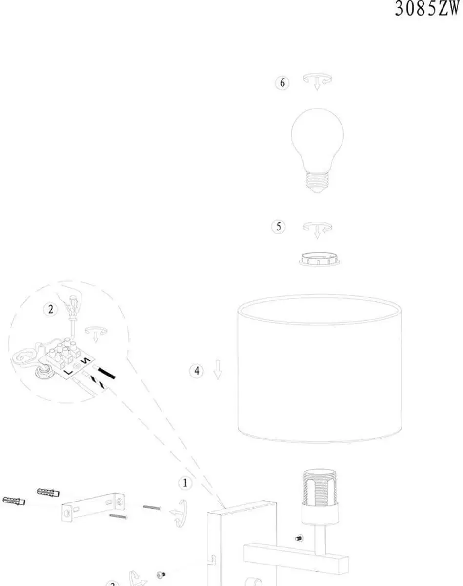 Steinhauer Stang 3709ZW Wandlamp - 1 Lichtpunt - Ø10cm - afbeelding 6 van 6