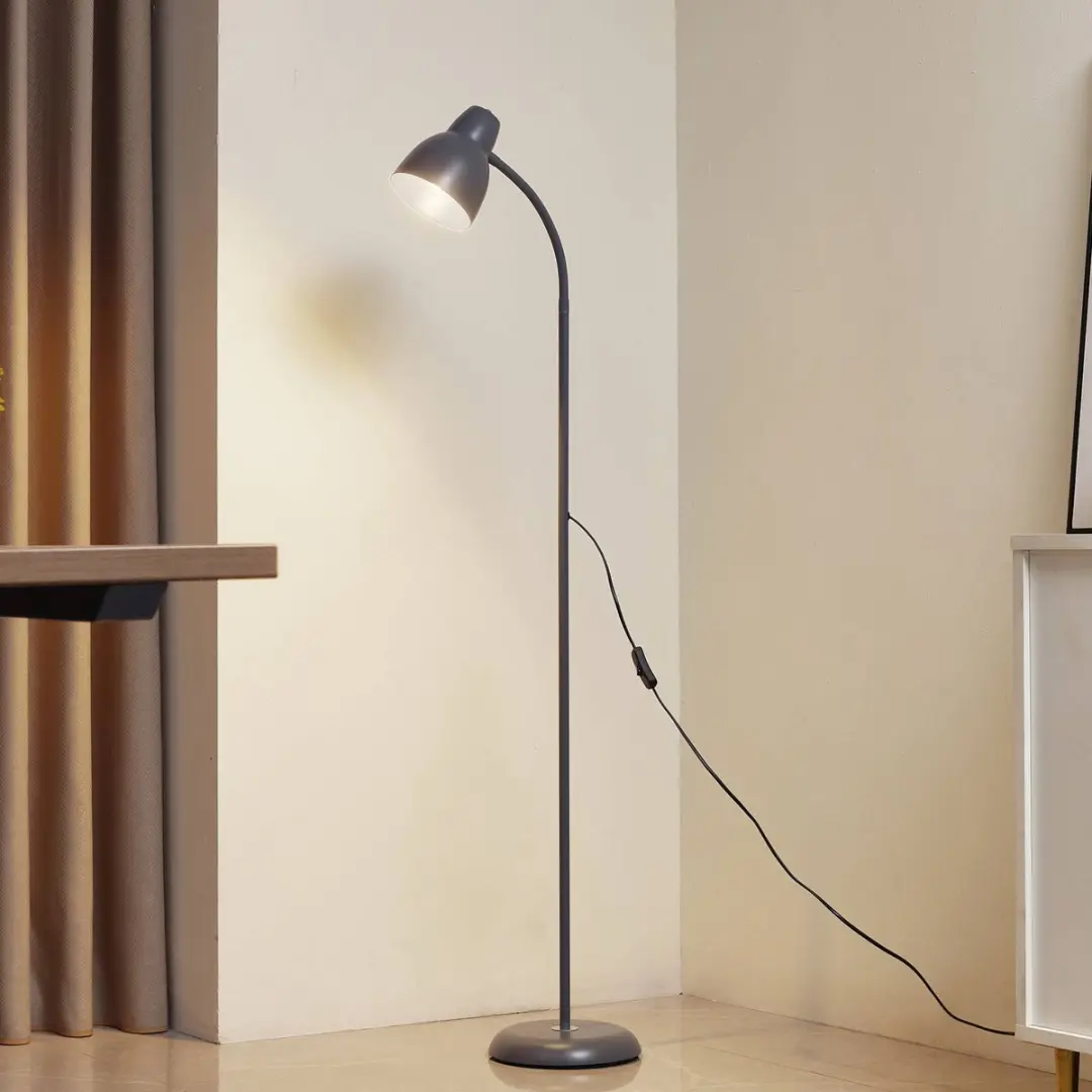 Lindby Vloerlamp 1 Licht E27 - 150cm - Grijs