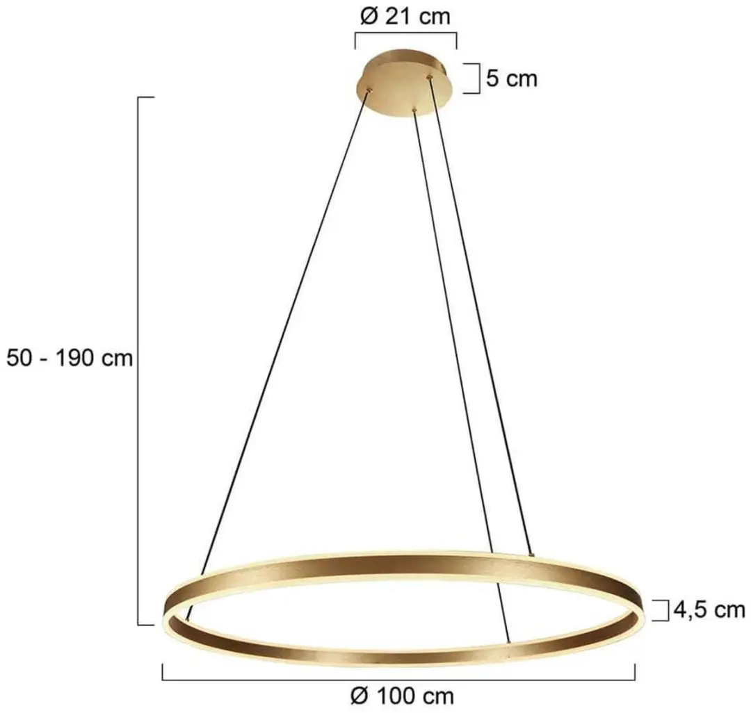 Steinhauer Hanglamp Ringlux 3676GO - Goud Ø100cm