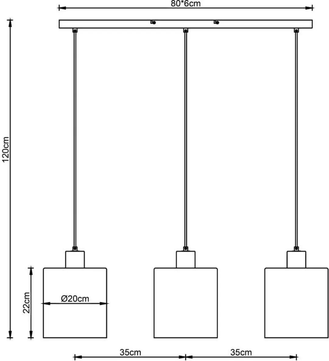 Brilliant Weald 3-vlams Hanglamp - 3x A60 E27 40W - Zwart/Rook/Hout