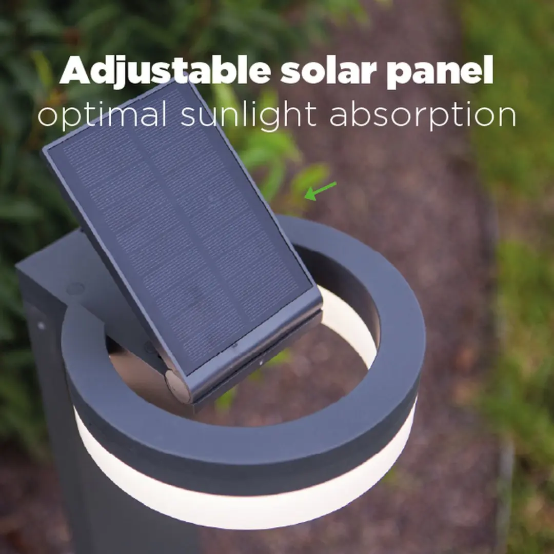 Lutec Runda LED Solar Tuinpaal 1300Lm - Donkergrijs