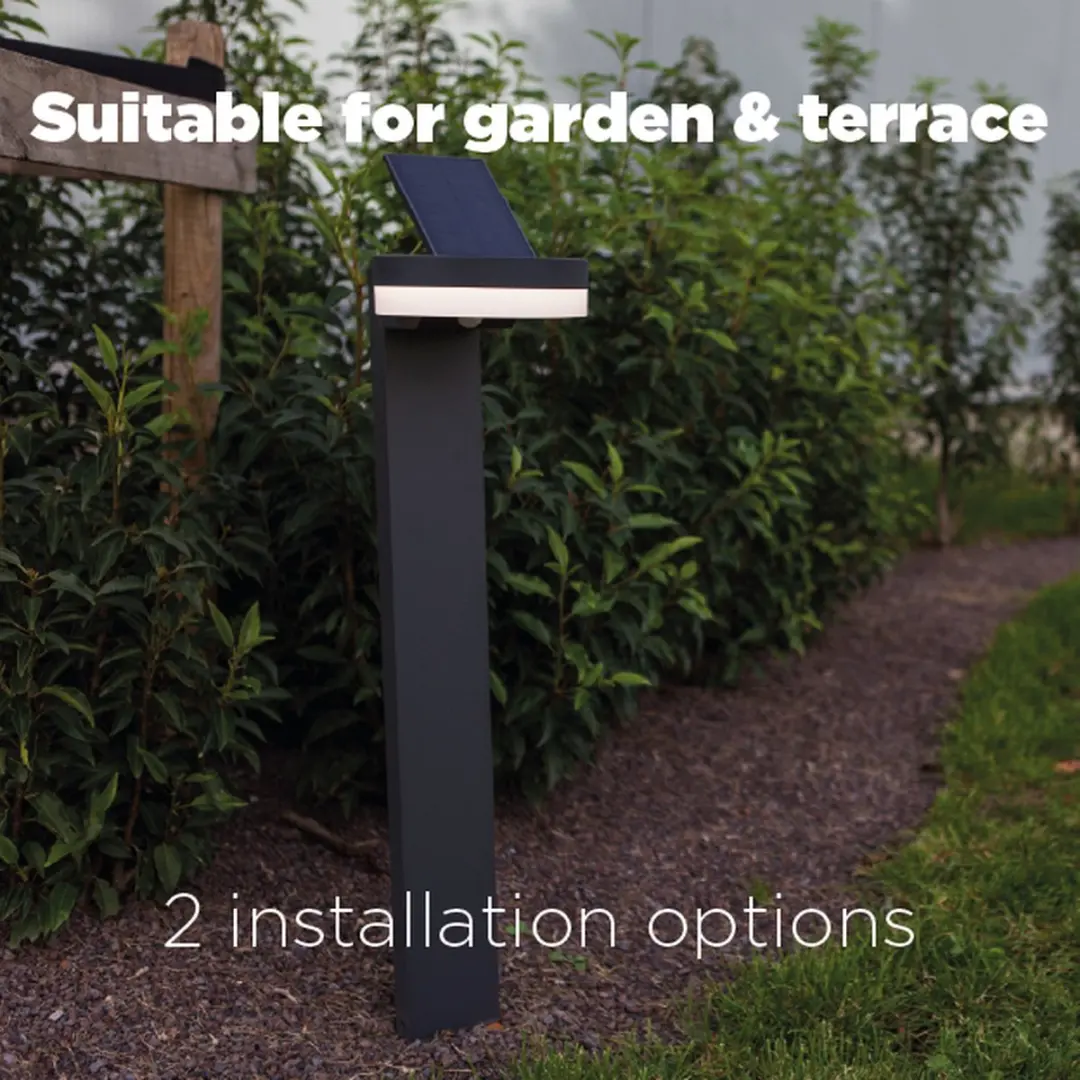 Lutec Runda LED Solar Tuinpaal 1300Lm - Donkergrijs