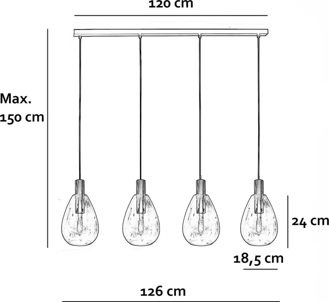 Freelight Dorato Hanglamp 4-lichten - Brons/Goud