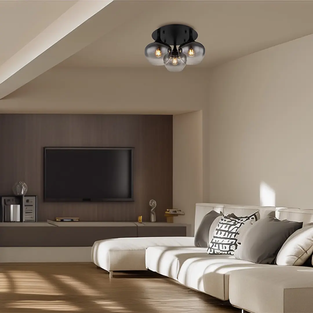 Globo Maxy Plafondlamp 3x E27 - Ø45cm - Zwart