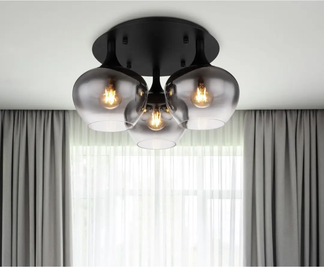 Globo Maxy Plafondlamp 3x E27 - Ø45cm - Zwart