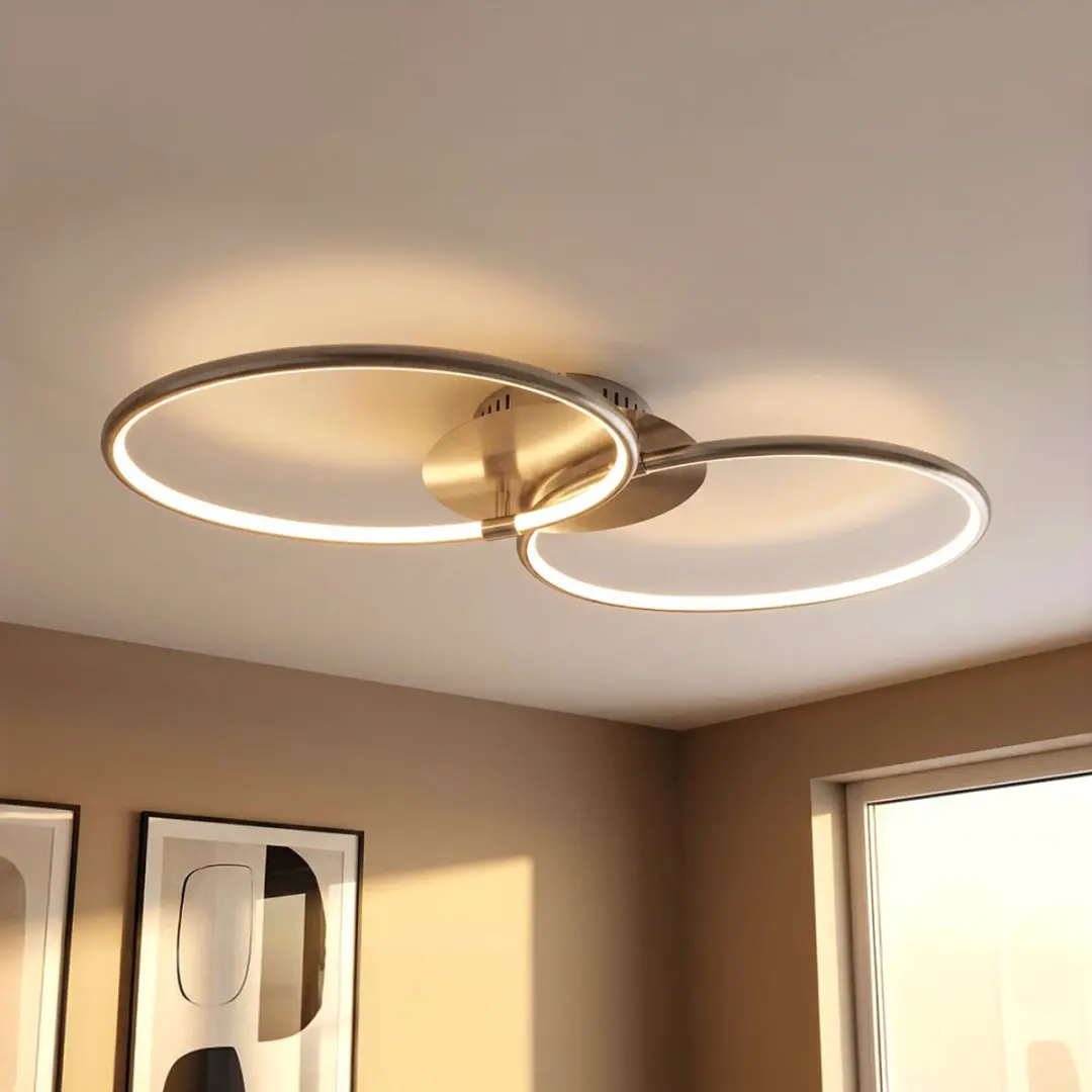 Globo Plafondlamp 30W Warm Wit Zilver - 70x40x8,6cm