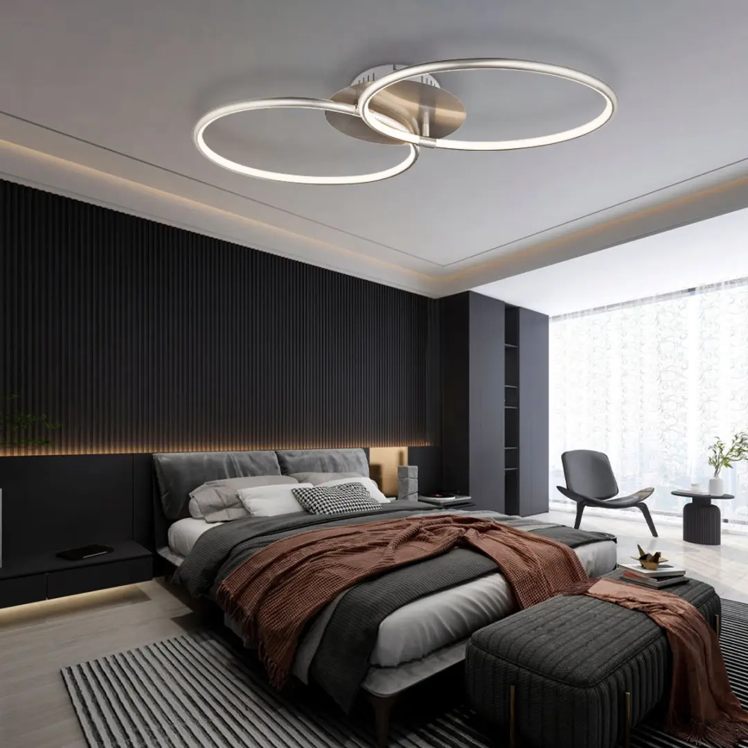 Globo Plafondlamp 30W Warm Wit Zilver - 70x40x8,6cm