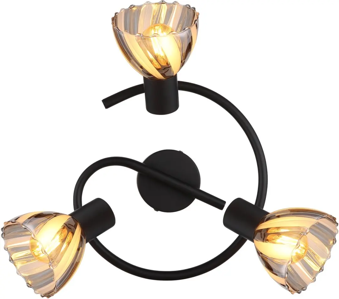 Globo Spot Zachery 3x E14 - Ø46cm - Zwart