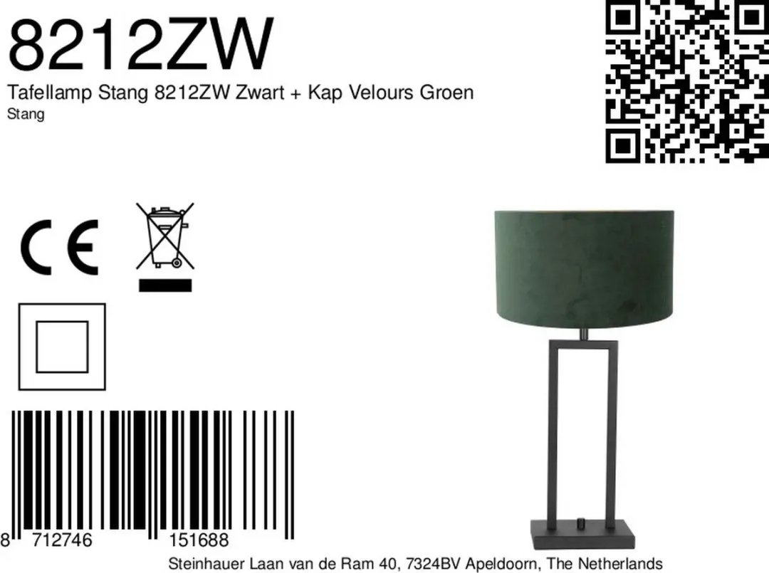 Steinhauer Stang 8212ZW Tafellamp - Groen - afbeelding 6 van 6