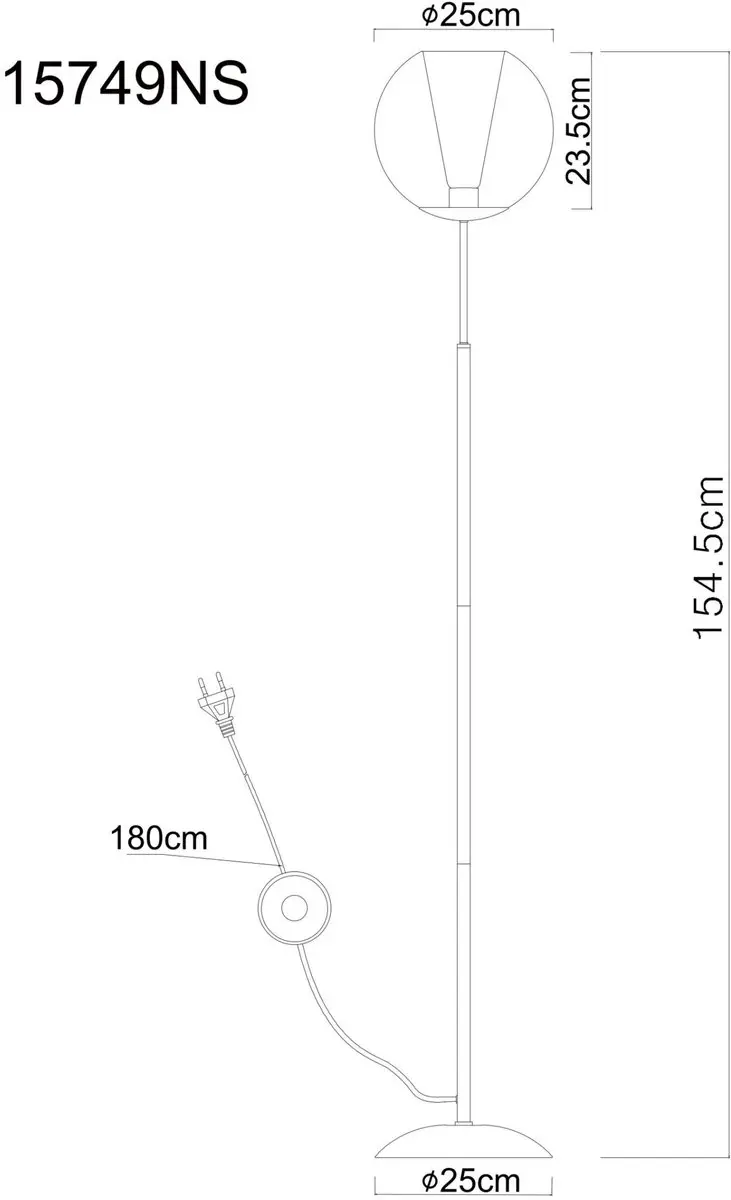 Globo Barry Staal Tafellamp Ø25cm