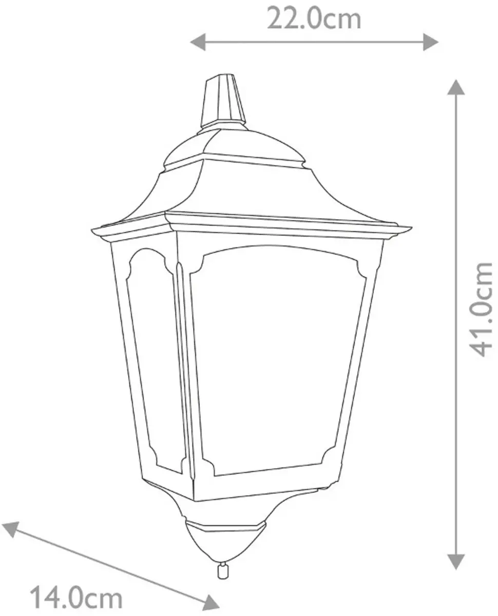 Elstead LED Buitenlamp Chapel E27 60W - IP44 - Dimbaar - Zwart - afbeelding 6 van 6