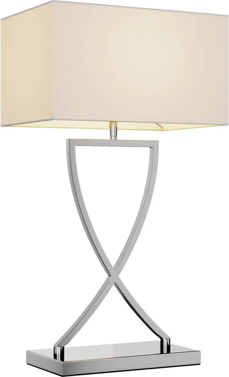 Lucande Tafellamp 1 Licht - 66cm - E27 - Chroom/Wit