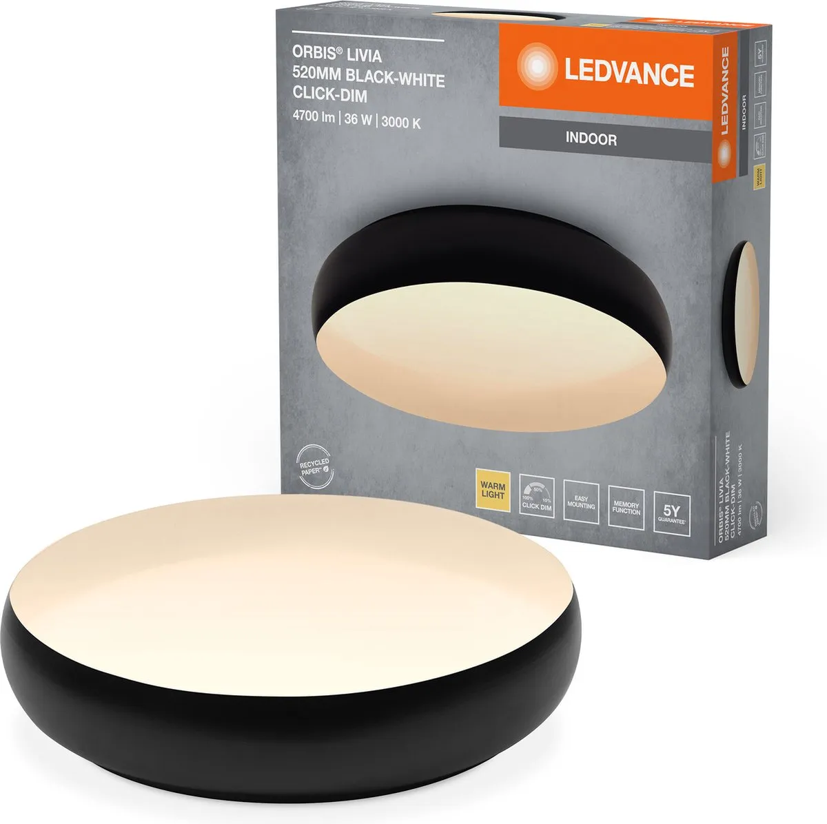 LEDVANCE Orbis Livia Plafondlamp 36W 2400lm