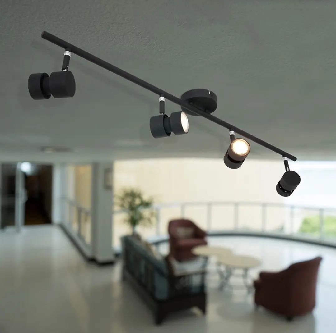 Steinhauer Spot Natasja 7904ZW Plafondspot - 4 Lichtpunten - 90cm - Zwart - afbeelding 6 van 6