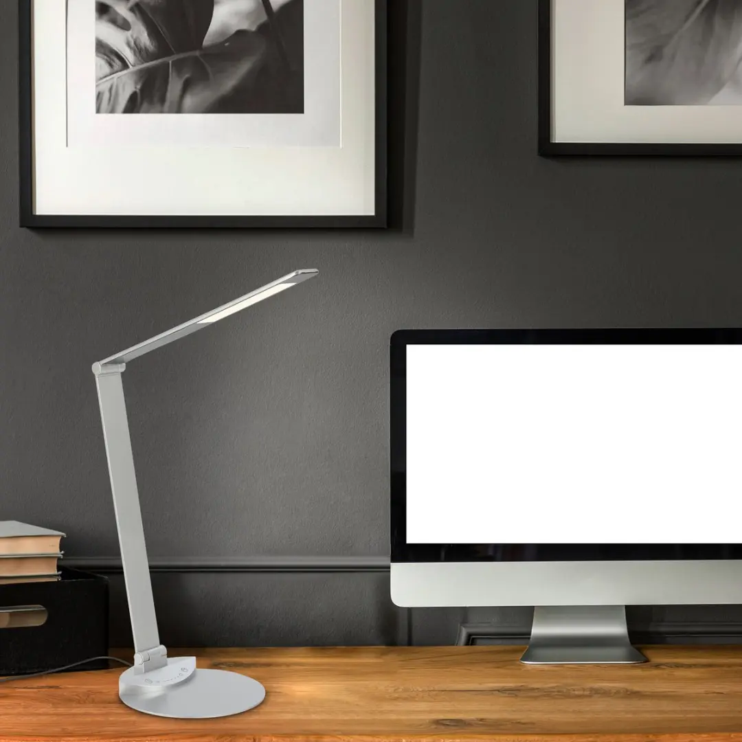 Briloner LED Tafellamp - 12W - Zilver - Verstelbaar & Dimbaar