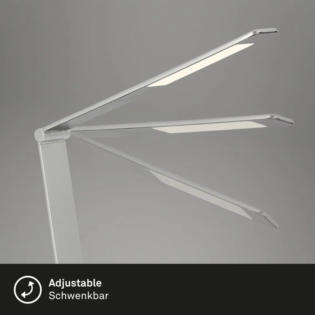 Briloner LED Tafellamp - 12W - Zilver - Verstelbaar & Dimbaar