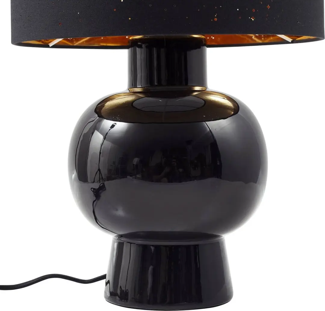 Lindby Tafellamp 1 Licht Textiel/Keramiek - 46cm - E27 - Zwart