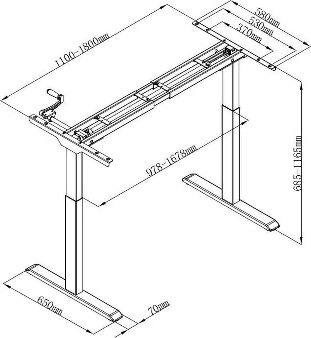 Euroseats OrangeLabel S1 Zit/sta bureau - 120x80cm Robson Eik - Grijs onderstel