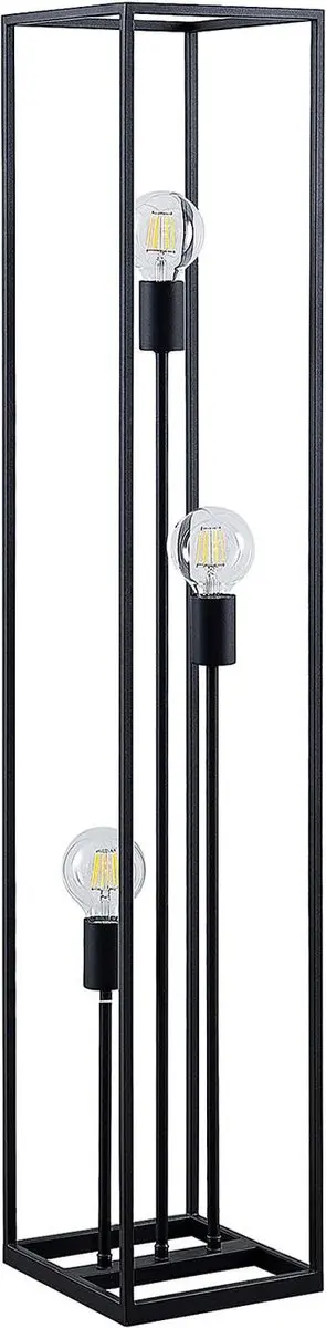 Lindby Vloerlamp 3-licht - Staal - 120cm - Zwart