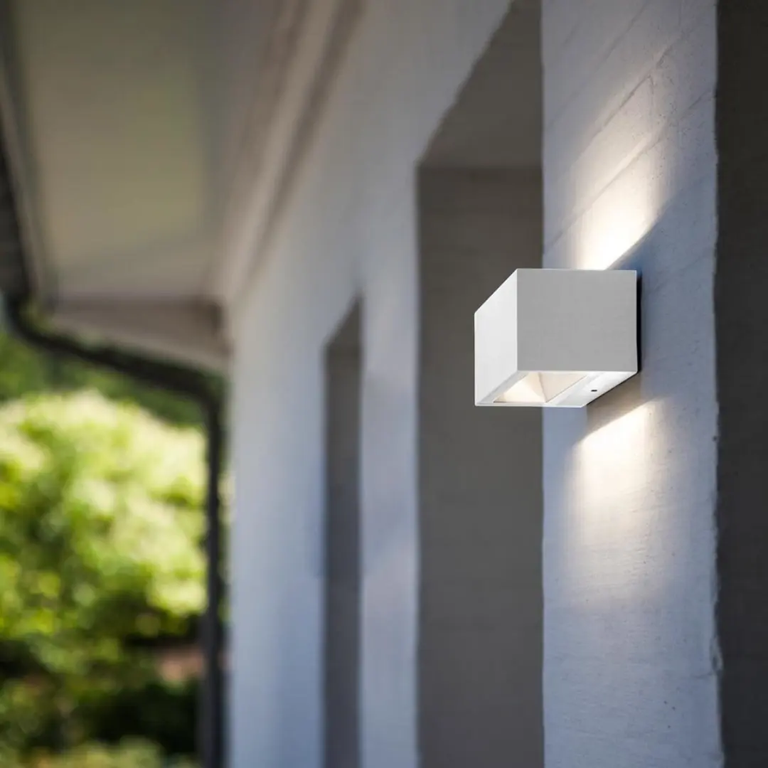 Lutec Gemini LED Wandlamp Buiten - 2 Lichtpunten - Mat Wit