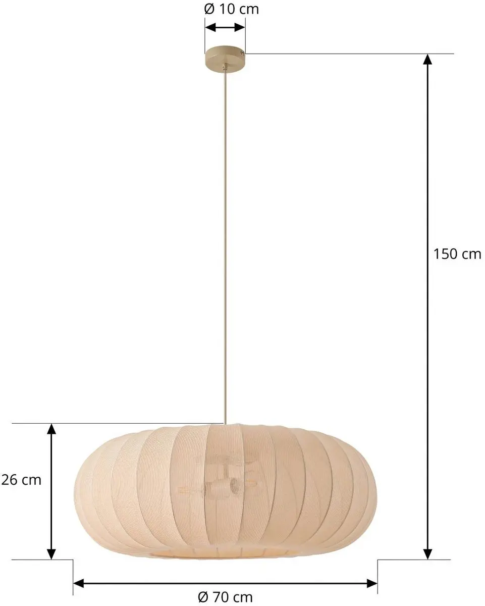 Lindby Hanglamp 3-lichts Textiel Metaal 70cm - Beige