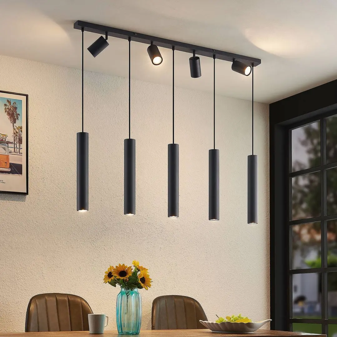 Lindby Hanglamp 9x GU10 10W - Zandzwart