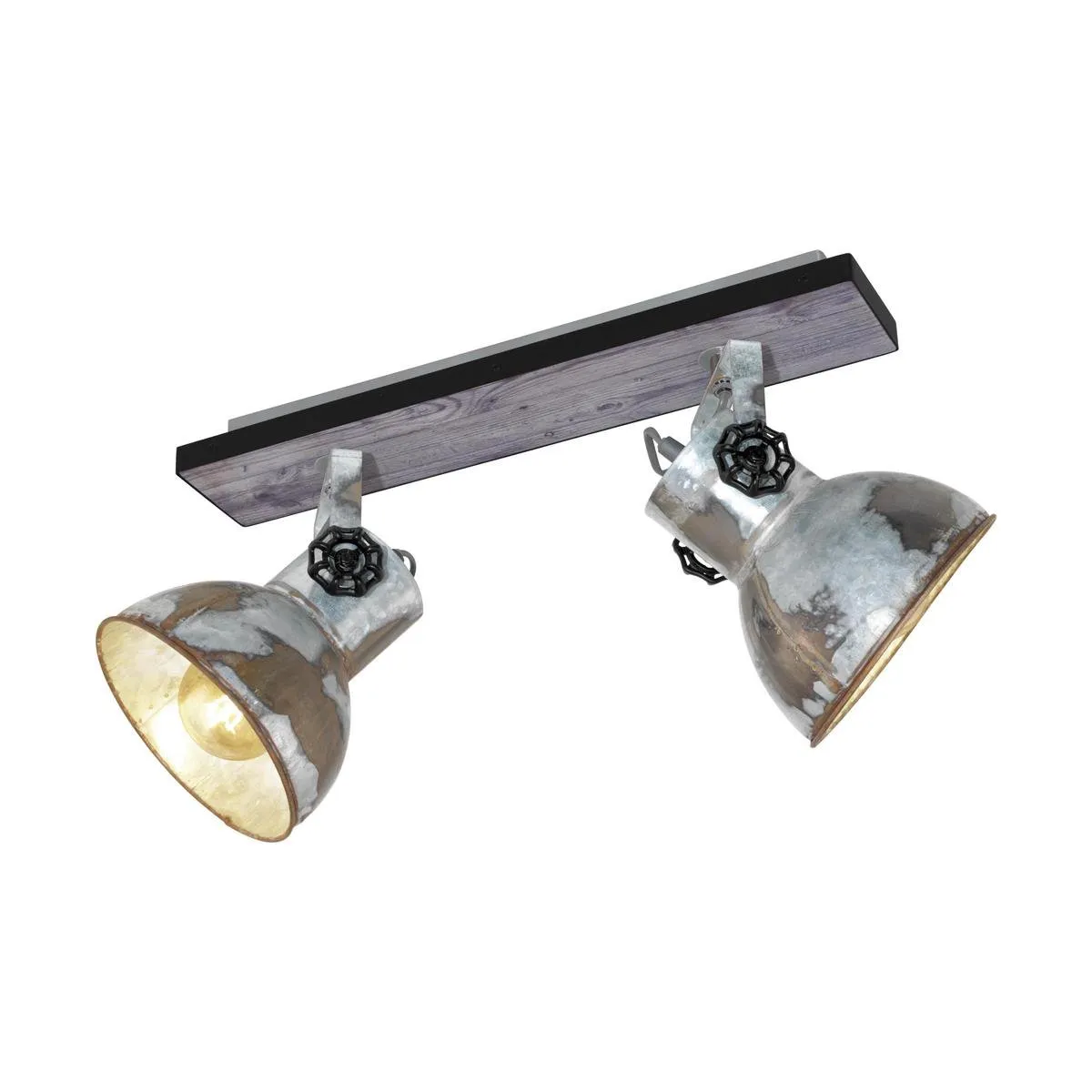 Eglo Barnstaple Wandlamp 2-lichts - Bruin/zwart/zinklook