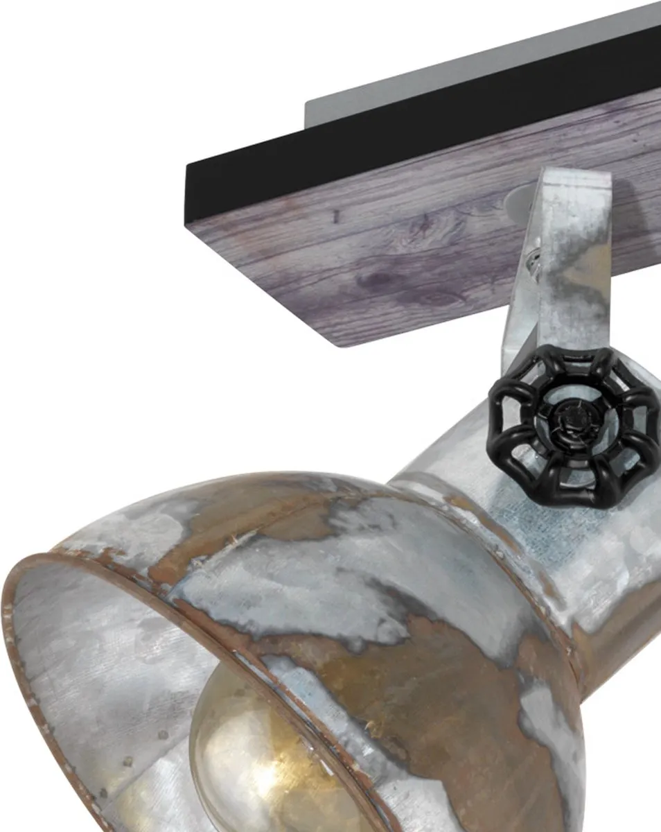 Eglo Barnstaple Wandlamp 2-lichts - Bruin/zwart/zinklook