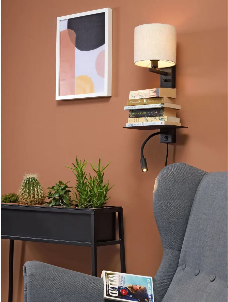 it's about RoMi Wandlamp Florence - Naturel/Zwart