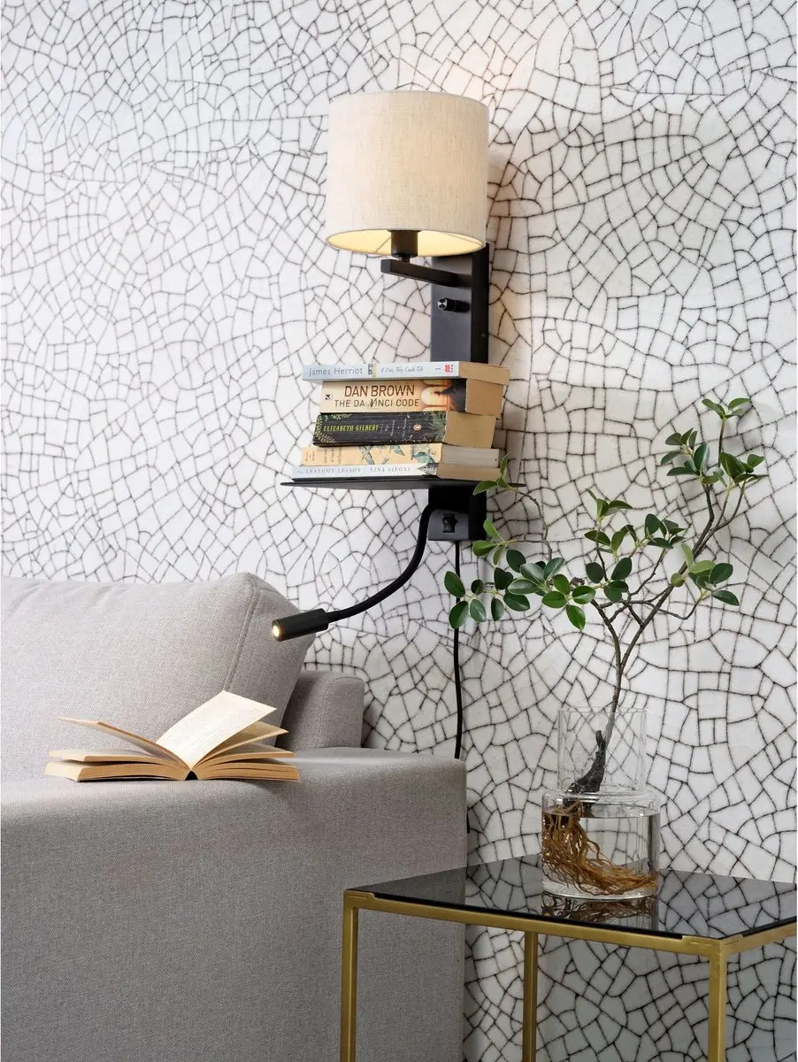it's about RoMi Wandlamp Florence - Naturel/Zwart