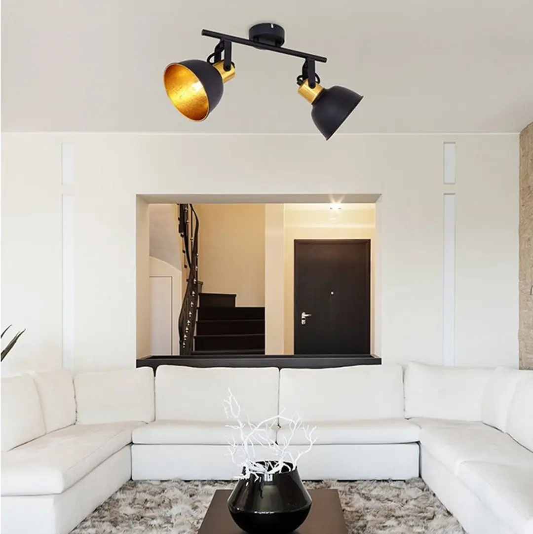Globo Fillo 2 Opbouwspots E14 - Goud/Zwart