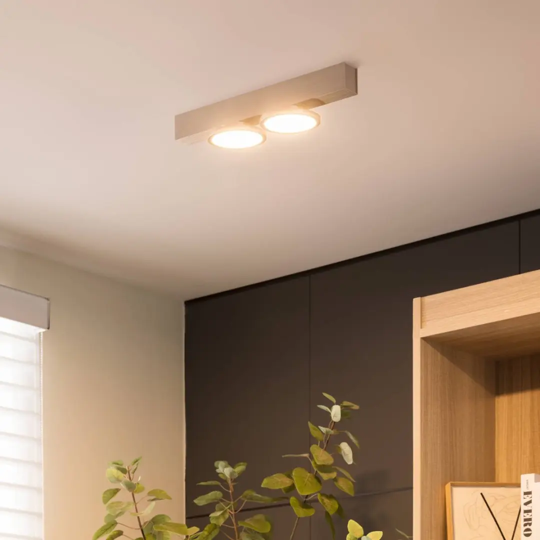 Lucande Plafondlamp 2 Lichtpunten GU10 7W - Nikkel - afbeelding 6 van 6