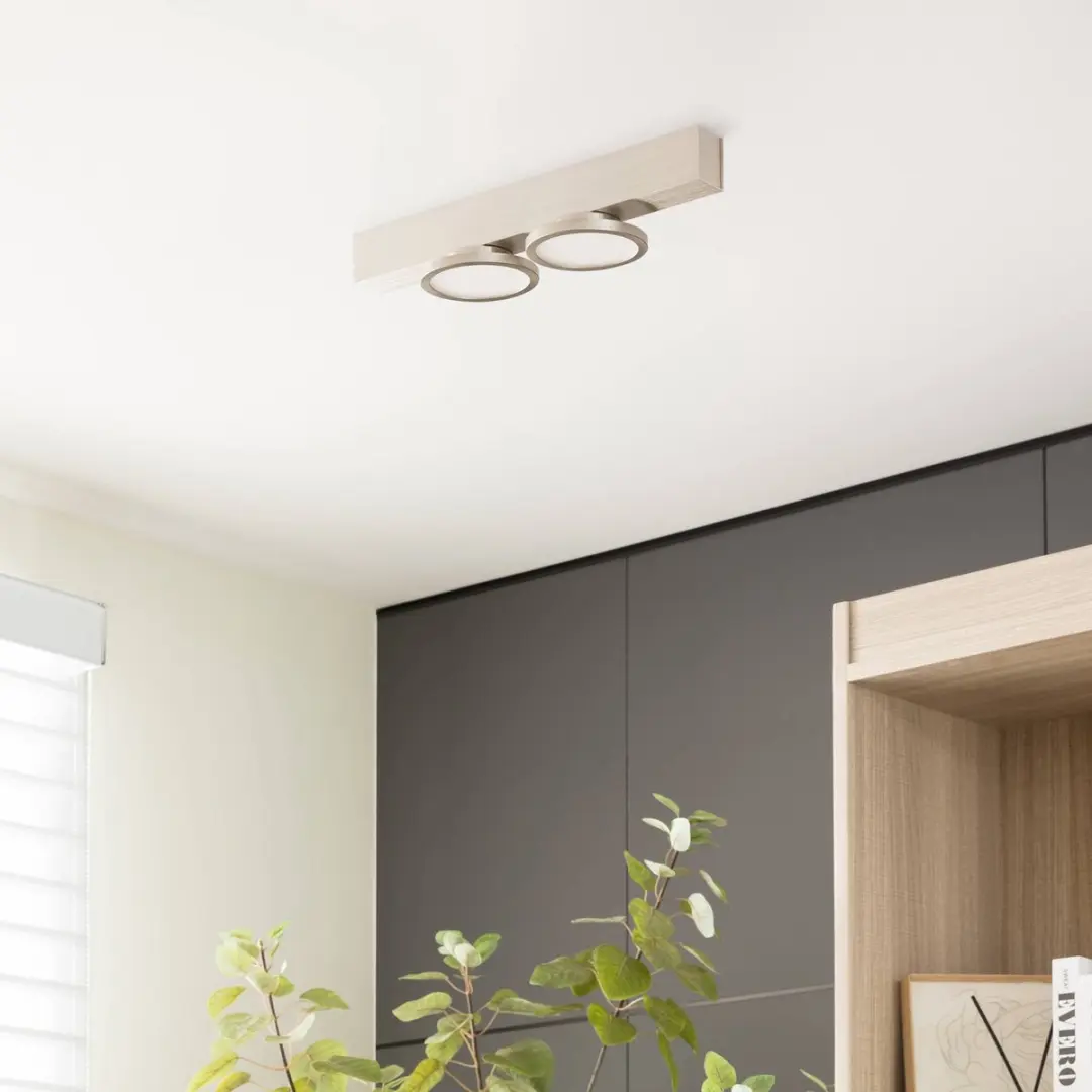 Lucande Plafondlamp 2 Lichtpunten GU10 7W - Nikkel