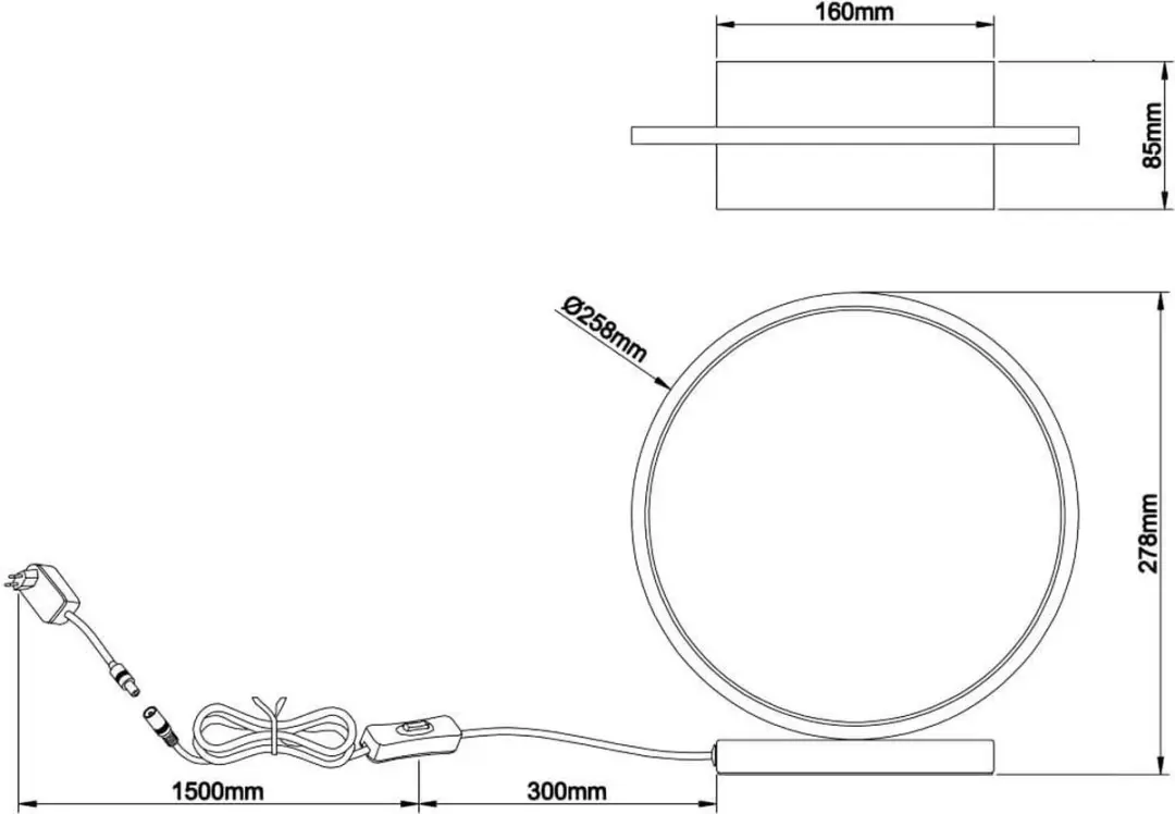 Brilliant Chaumont LED Tafellamp 28cm - 7,5W 850lm - Zwart