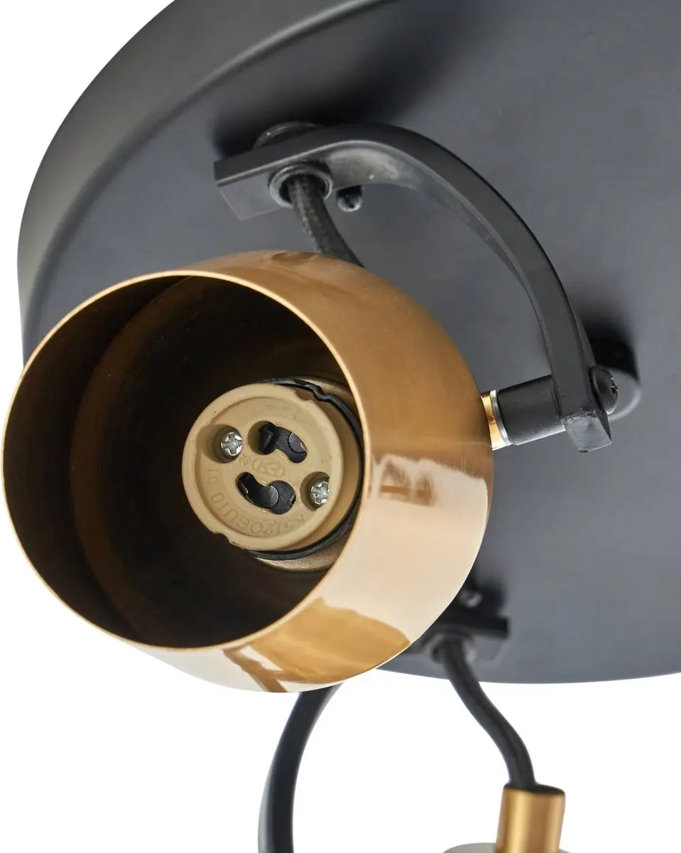 Lindby Buitenspot 3-lichts GU10 - 10W - Ø7,5cm - Zwart/Goud