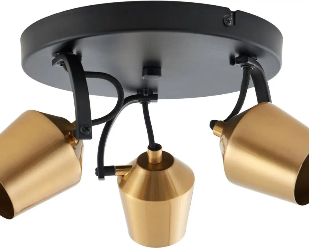 Lindby Buitenspot 3-lichts GU10 - 10W - Ø7,5cm - Zwart/Goud