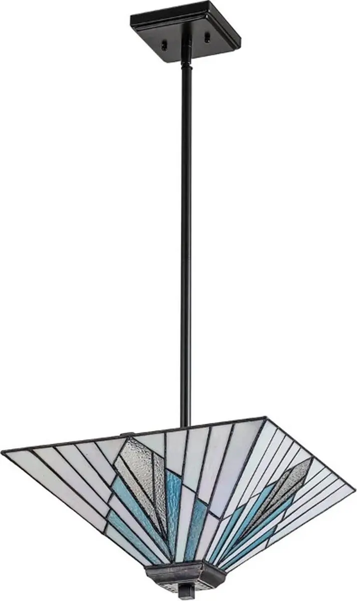Elstead Tiffany LED Hanglamp Alderley 2xE27 - Dimbaar - Vintage Bronze