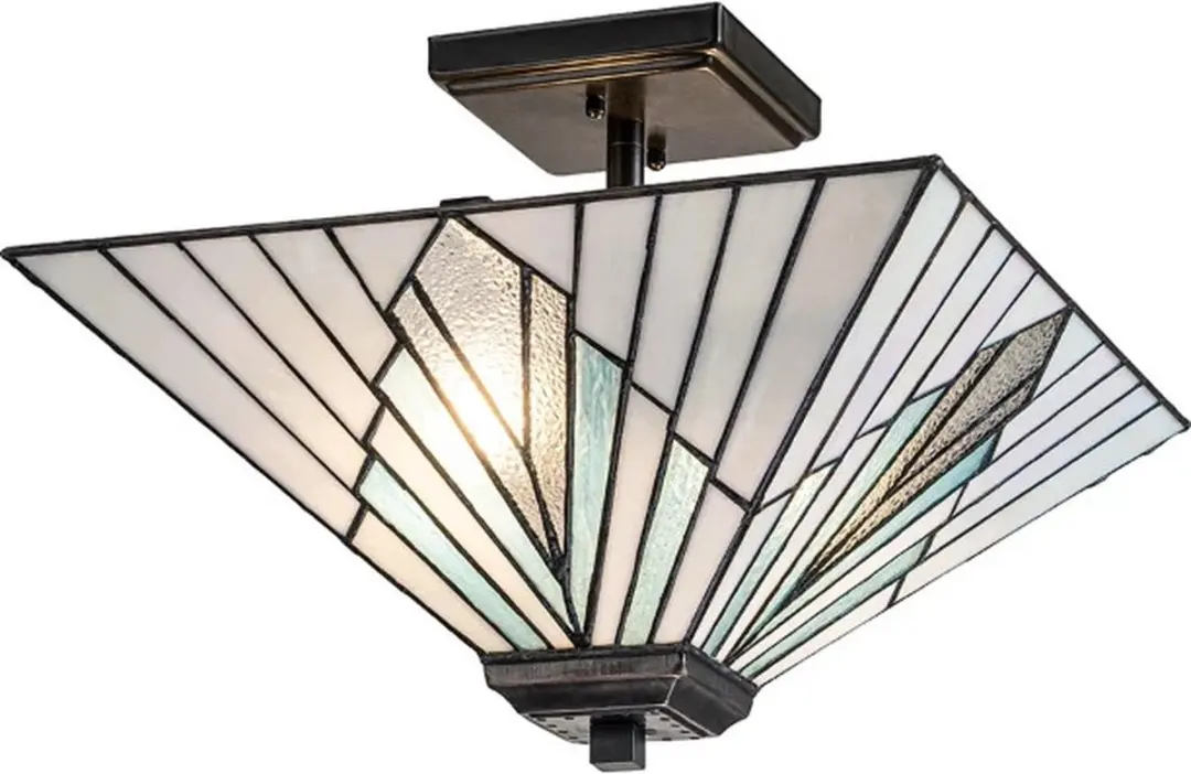 Elstead Tiffany LED Hanglamp Alderley 2xE27 - Dimbaar - Vintage Bronze
