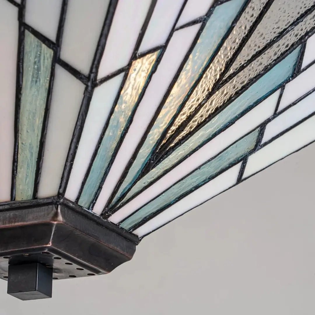 Elstead Tiffany LED Hanglamp Alderley 2xE27 - Dimbaar - Vintage Bronze