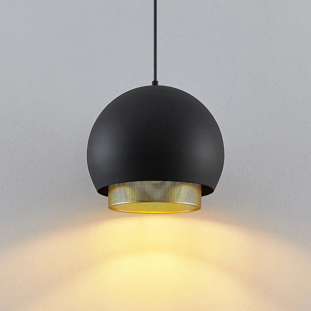 Lucande Hanglamp 1 Licht E27 - Zwart/Goud