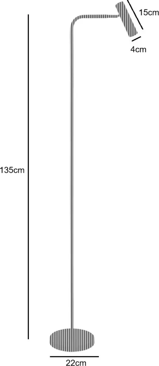 Freelight Undici Vloerlamp - 2 Lichtpunten 135cm - Zwart