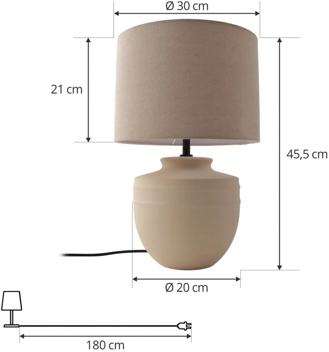 Lindby Tafellamp Keramiek 1 Licht E27