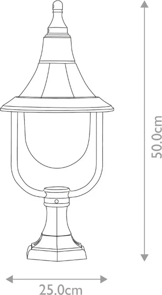 Elstead Mini LED Tuin Pilaar Shannon E27 - 60W - IP44 - Zwart